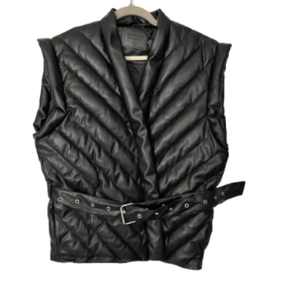 Blank NYC Anthropologie Faux Leather Puffer Vest - Picture 7 of 11